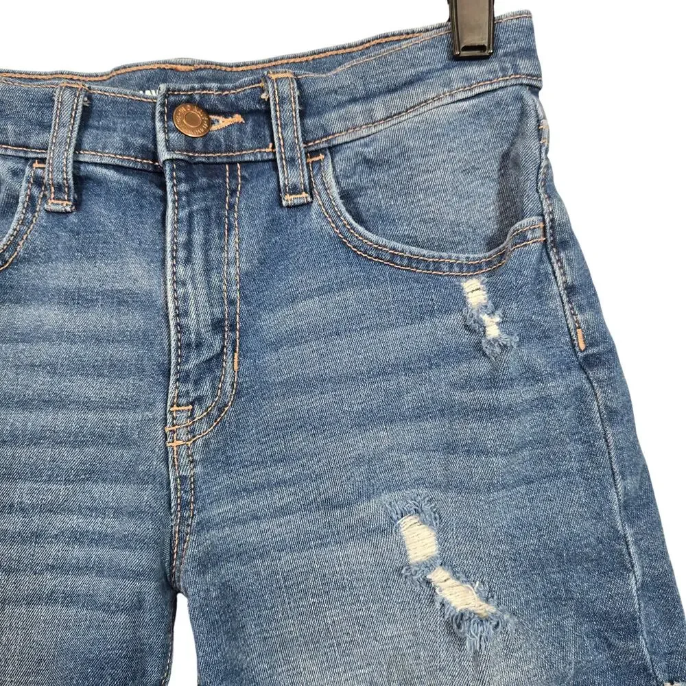 Old Navy Girls High-Rise Built-In Tough Jean Shorts Size 14 Blue Denim 5-Pockets